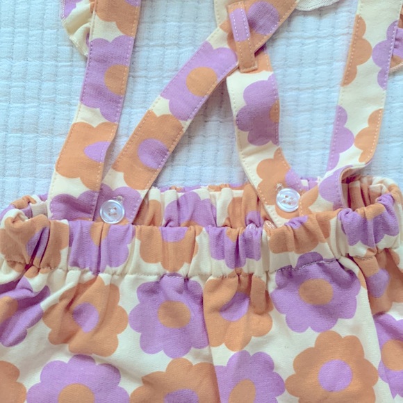 Daisy pinafore dress for toddler girl. Size is 24m. Onesie with pinafore. NWT. - Picture 12 of 14